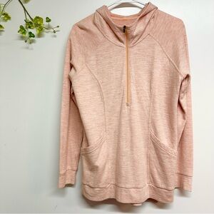 Lucy brand size medium 1/2 zip pullover, peachy color, front pockets